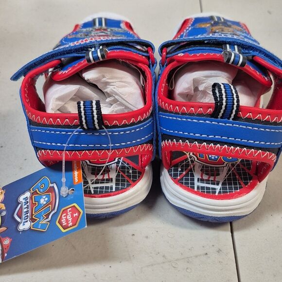 Chase & Marshall Paw Patrol Kids Toddler 10 Blue Light Up Sandals - New - Picture 4 of 5